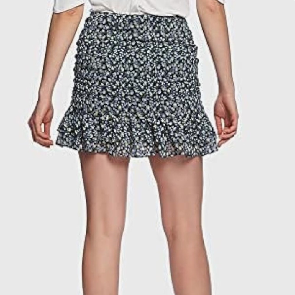 1. STATE Ruffled Ruched Seam Floral Mini Skirt - Picture 2 of 14